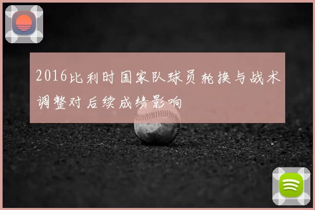 2016比利时国家队球员轮换与战术调整对后续成绩影响